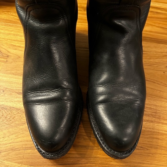 Frye Dorado Lug Riding Boot new in box size 9 women’s black leather fur lined - Picture 3 of 11